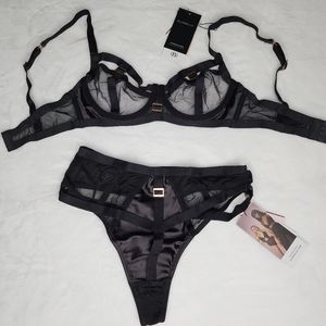 Bluebella For Victoria's Secret Marllie Cage Bra (32C) and High-Waist Thong (XS)